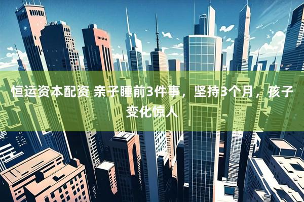恒运资本配资 亲子睡前3件事，坚持3个月，孩子变化惊人